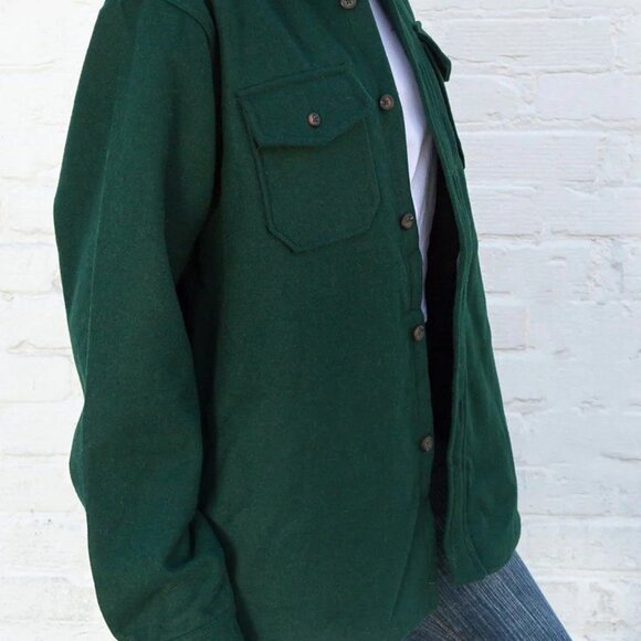 NWOT Brandy Melville Oversized Carson Jacket, Green, Regular Fit - Picture 3 of 7
